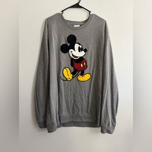 Disney Gray Crewneck Sweatshirt with Mickey Mouse